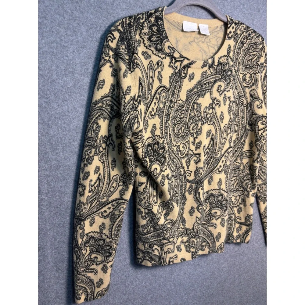 Studio C Paisley Sweater Women's S Soft Cashmere Feel Acrylic Cozy Vintage Top